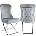 Cadeira Dkd Home Decor Cinzento Poliéster Aço (53 X 64 X 99.5 cm)