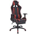  Cadeira Gaming Escritório Reclin.  com Apoio Pés Vermelho