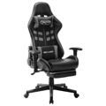 Cadeira Gaming C/ Apoio de Pés Couro Artificial Preto/cinzento