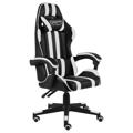 Cadeira Gaming Couro Artificial Preto e Branco