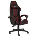 Cadeira Gaming Couro Artificial Preto e Vermelho Tinto