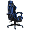 Cadeira Gaming C/ Apoio Pés Couro Artificial Preto/azul