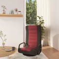Cadeira de Piso Giratória Tecido Preto e Vermelho Tinto