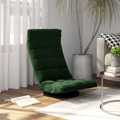 Cadeira de Piso Giratória Veludo Verde-escuro