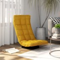 Cadeira de Piso Giratória Tecido Amarelo Mostarda
