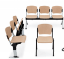 Cadeiras Auditório Viga 5 Lugares Rebatível Fixa em Faia Flou