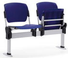 Cadeiras Auditório Viga 2 Lugares Rebatível Fixa Polipropileno Flou