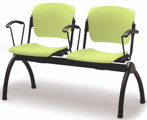 Cadeiras Receção 2 Lugares Fixa Viga Flou Revestida e Cromado (cadeiras de Escritório)
