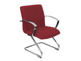 Cadeira Confidente Q-connect Estrutura Cromada com Bracos em Tecido Vermelho 920x610x520 mm