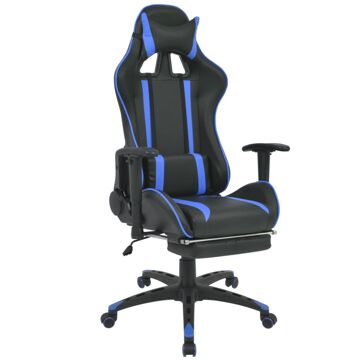  Cadeira Gaming Escritório Reciclável  com Apoio Pés Azul