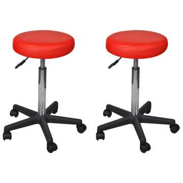 Bancos de Escritório 2 pcs 35,5x98 cm Couro Artificial Vermelho