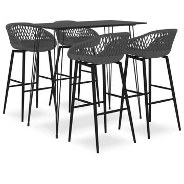 Conjunto de Bar Preto e Cinzento 5 pcs