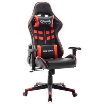 Cadeira de Gaming Couro Artificial Preto e Vermelho