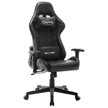 Cadeira de Gaming Couro Artificial Branco e Preto