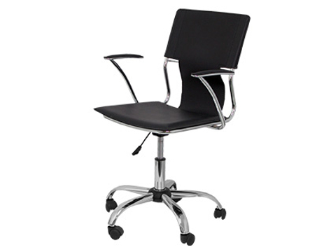 Cadeira de Escritorio Pyc Encosto Medio Regulável em a Ltura Simi Pele Preta 860+90x480x440 mm Cadeira de Escritorio Pyc Encosto Medio Regulável em a Ltura Simi Pele Preta 860+90x480x440 mm