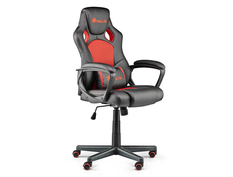 Cadeira Gaming Giratória Ergonômica Semi Pele Regulável Em Altura Braços Fixos Cor Rojo Cadeira Gaming Giratória Ergonômica Semi Pele Regulável Em Altura Braços Fixos Cor Rojo