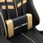 Cadeira De Gaming Com Apoio De Pés Pele Sintética Dourado
