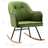 Cadeira de baloiço veludo verde-claro