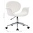 Cadeira de escritório giratória em couro artificial branco
