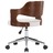 Cadeira escritório giratória madeira curvada/couro arti. branco
