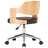Cadeira escritório giratória madeira curvada/couro artif. preto