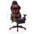 Cadeira Gaming C/ Apoio de Pés Couro Artificial Preto/vermelho