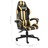 Cadeira Gaming Couro Artificial Preto e Dourado