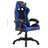 Cadeira Gaming C/ Luzes LED Rgb Couro Artif. Azul/preto